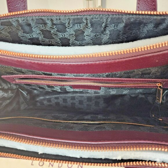 Ted Baker Alexiis Large Tote Bag Purple Leather NWOT Shoulder Strap Hardware - Picture 9 of 12